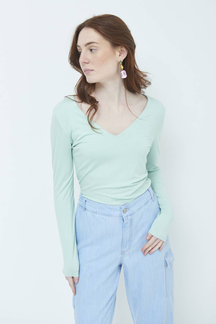 Kikisix BASICO SCOLLO V VERDE Shopping online