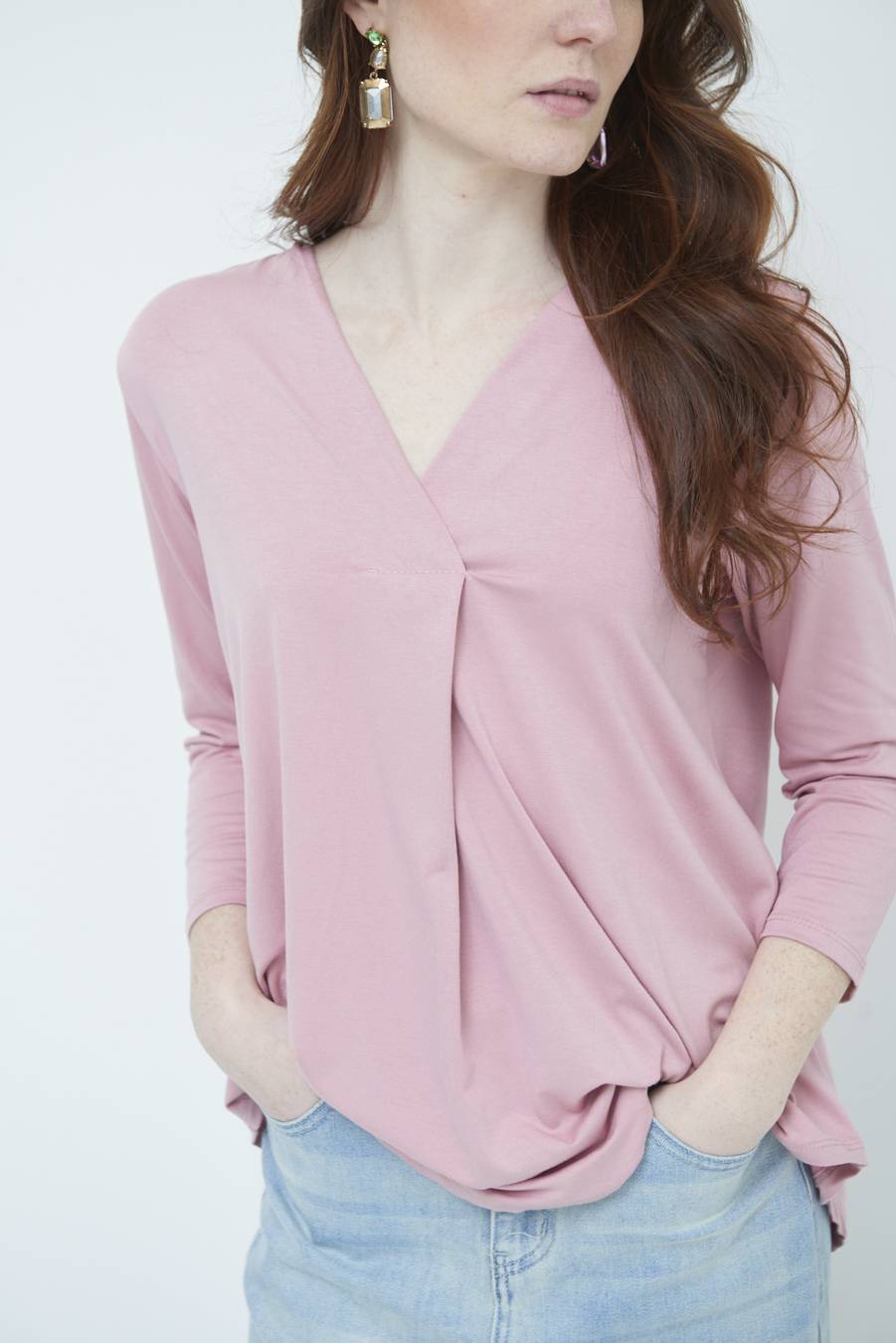 Kikisix MAGLIA V PIEG.DAVANTI ROSA Cyber Monday