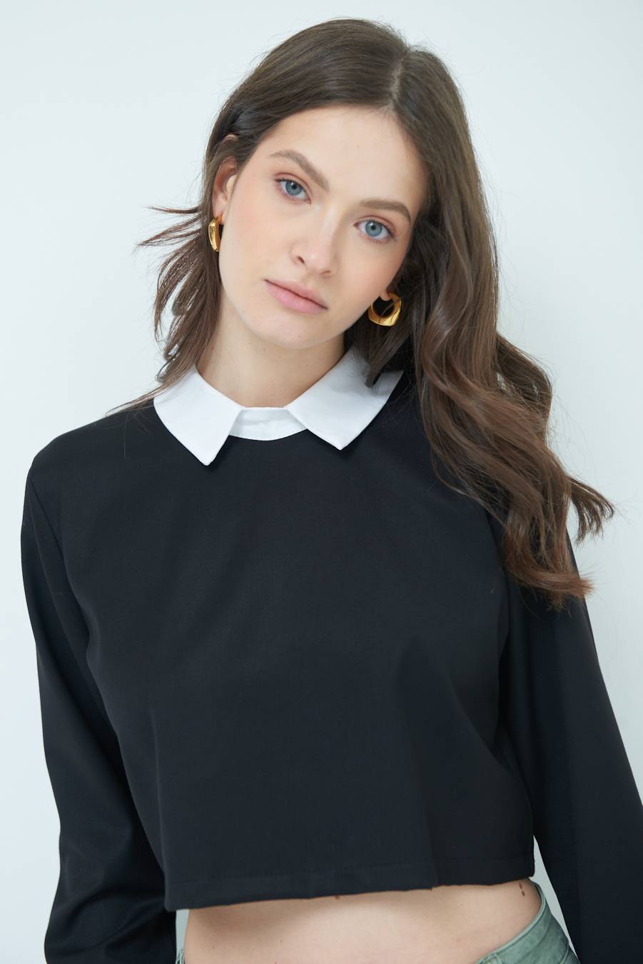 Kikisix CASACCA FINTA CAMICIA BIANCO/NERO Bestseller
