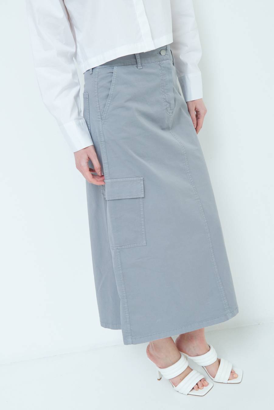 Kikisix GONNA CON TASCONI GRIGIO Fino al 50% di sconto