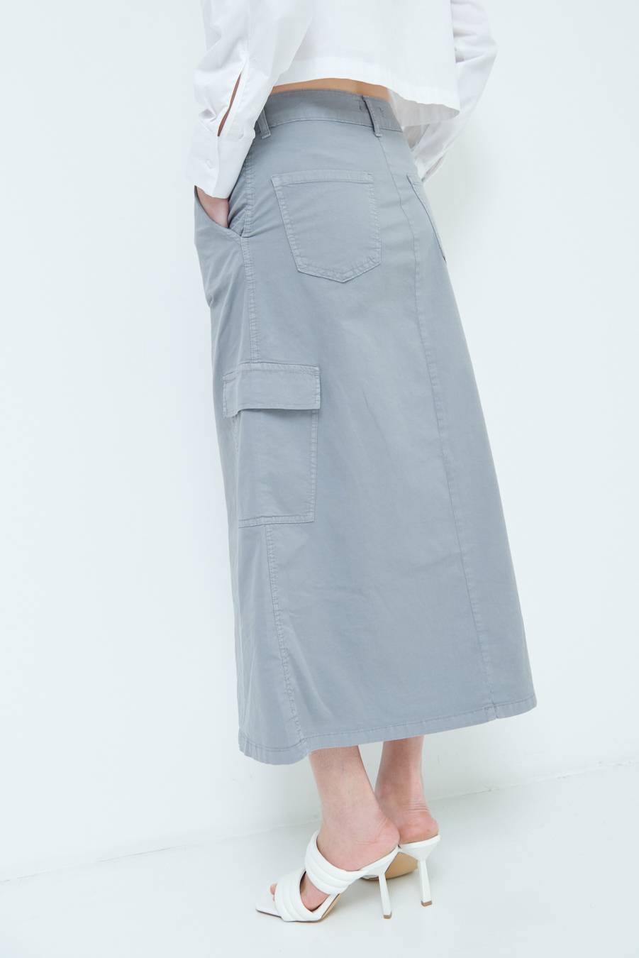 Kikisix GONNA CON TASCONI GRIGIO Fino al 50% di sconto