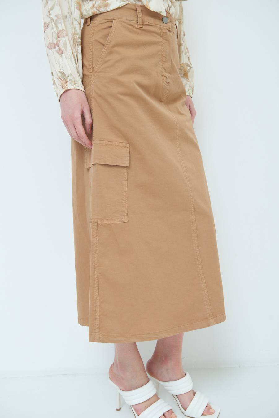 Kikisix GONNA CON TASCONI BEIGE Fino al 65% di sconto