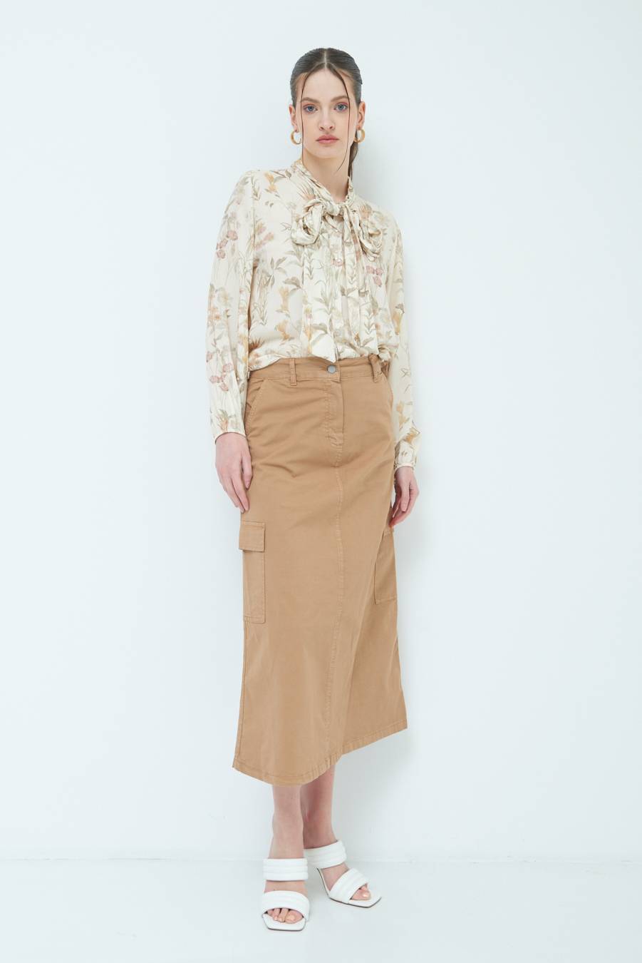 Kikisix GONNA CON TASCONI BEIGE Fino al 65% di sconto