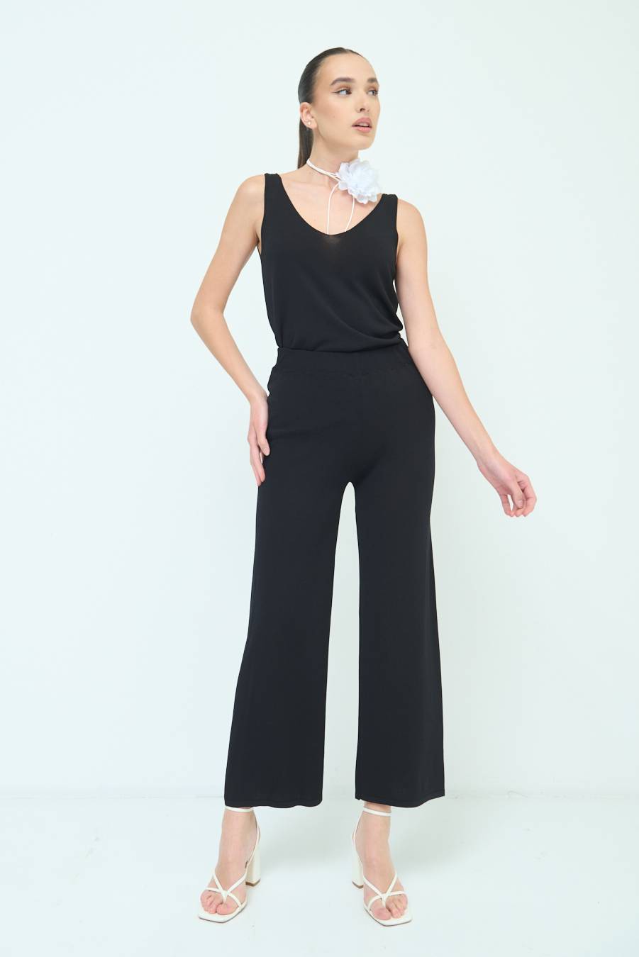 Kikisix PANTALONE PALAZZO MAGLIERIA NERO Convenienza