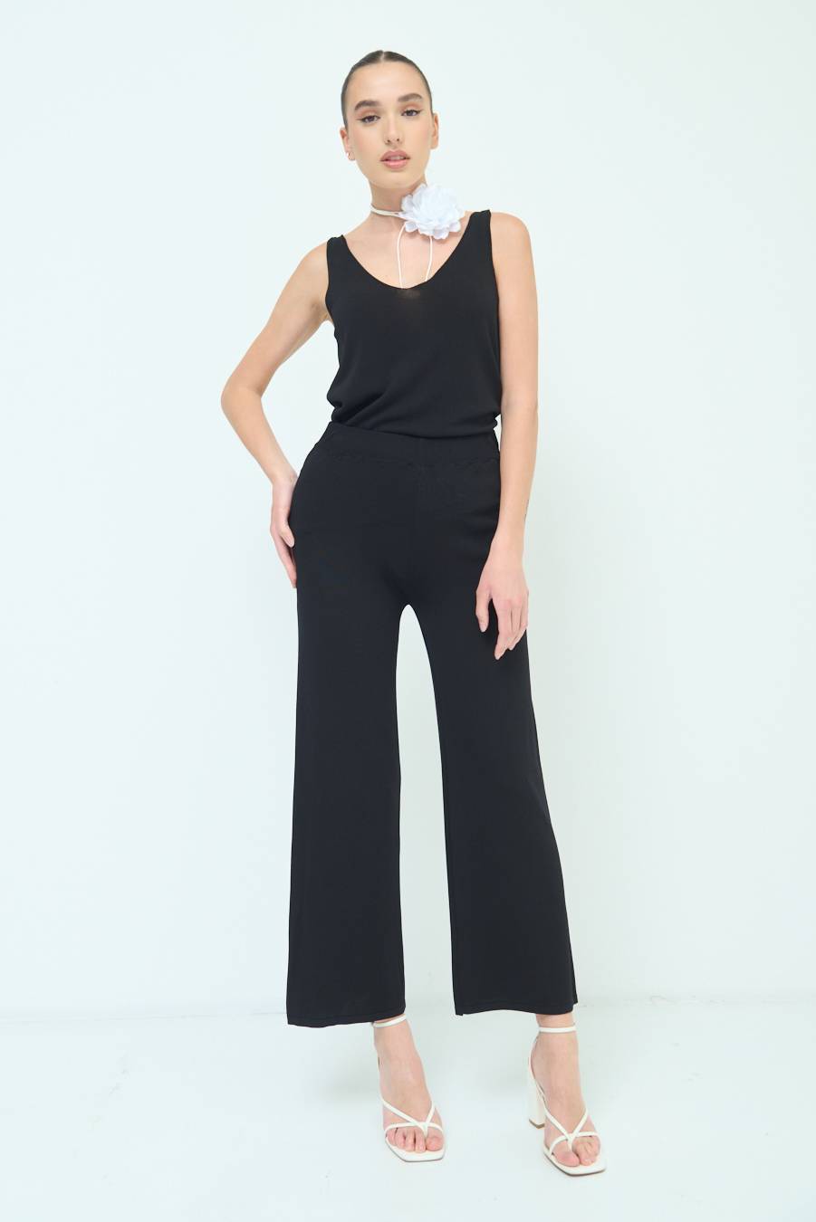 Kikisix PANTALONE PALAZZO MAGLIERIA NERO Convenienza