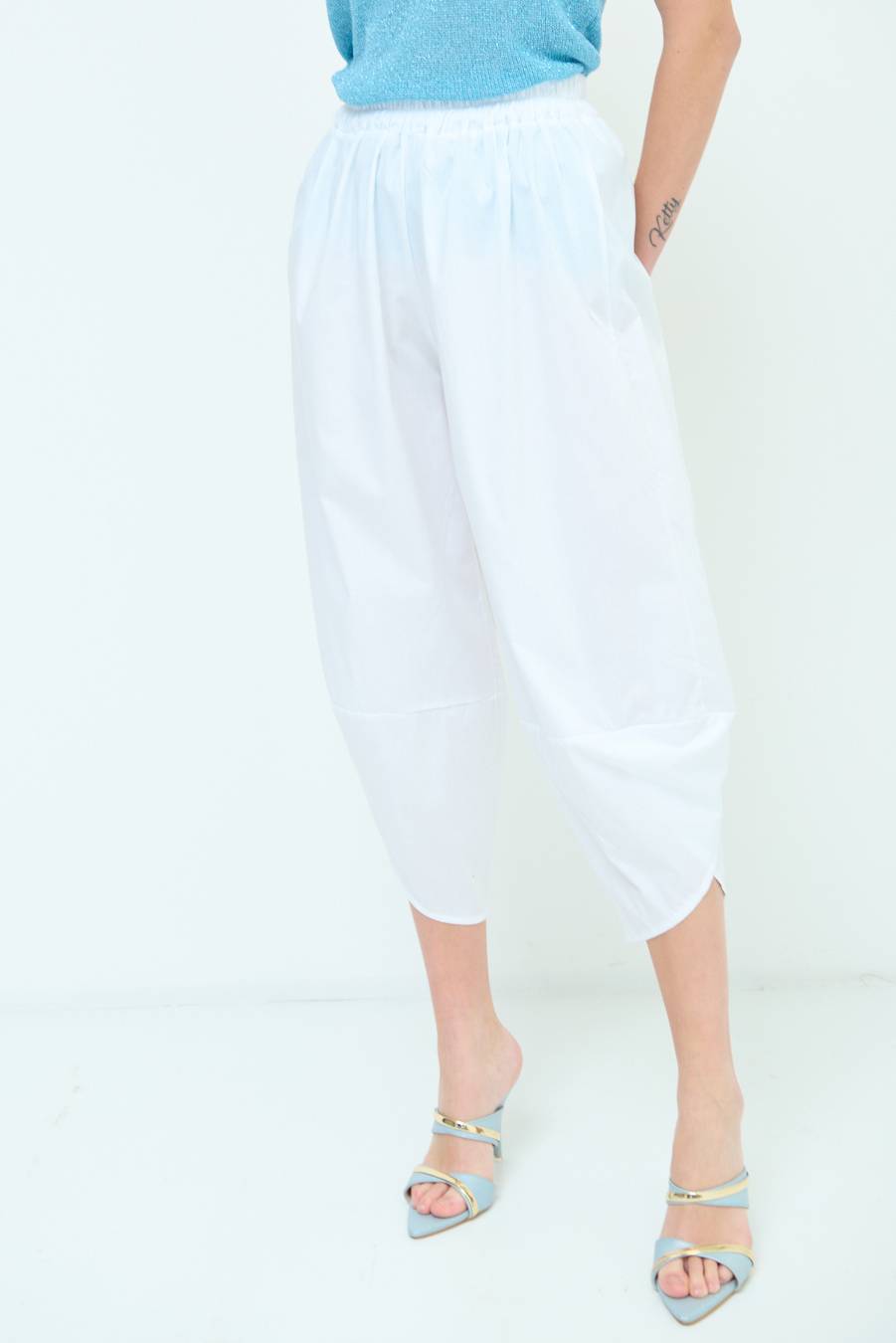 Kikisix PANTALONE OVER BIANCO Sconto