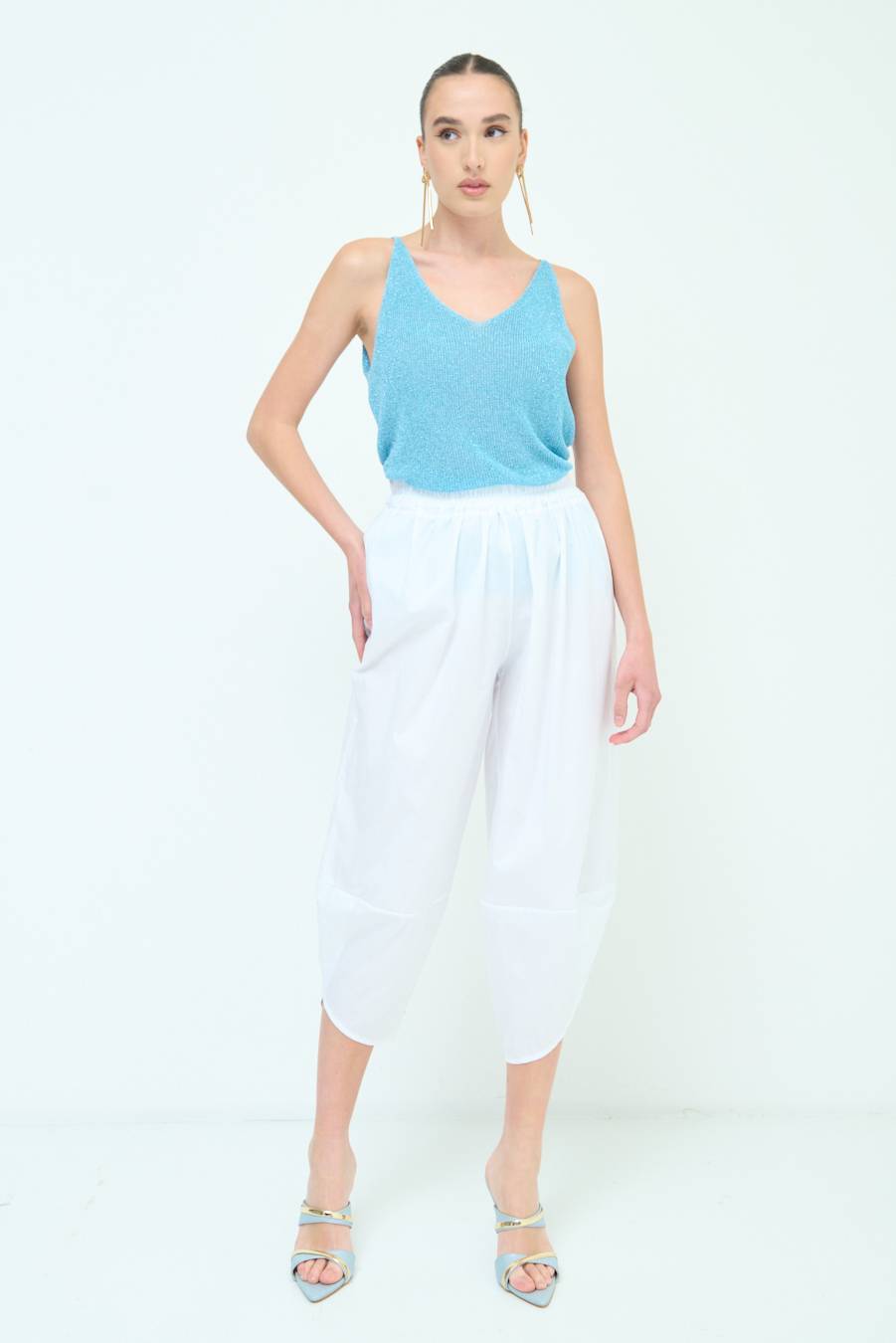 Kikisix PANTALONE OVER BIANCO Sconto