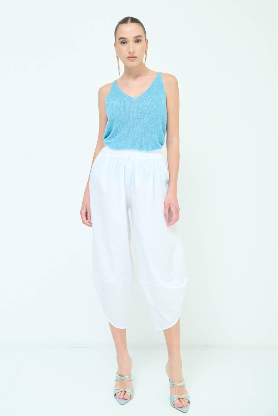 Kikisix PANTALONE OVER BIANCO Sconto