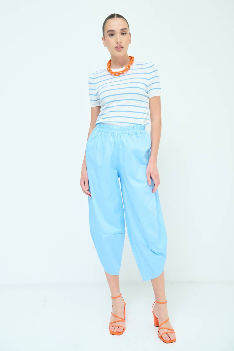 Kikisix PANTALONE OVER AZZURRO Offerta