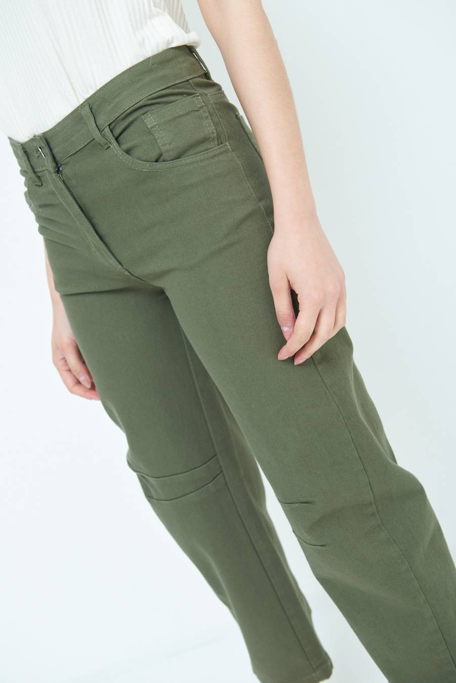 Kikisix PANTALONE LINEA UOVO VERDE MILITARE Economico