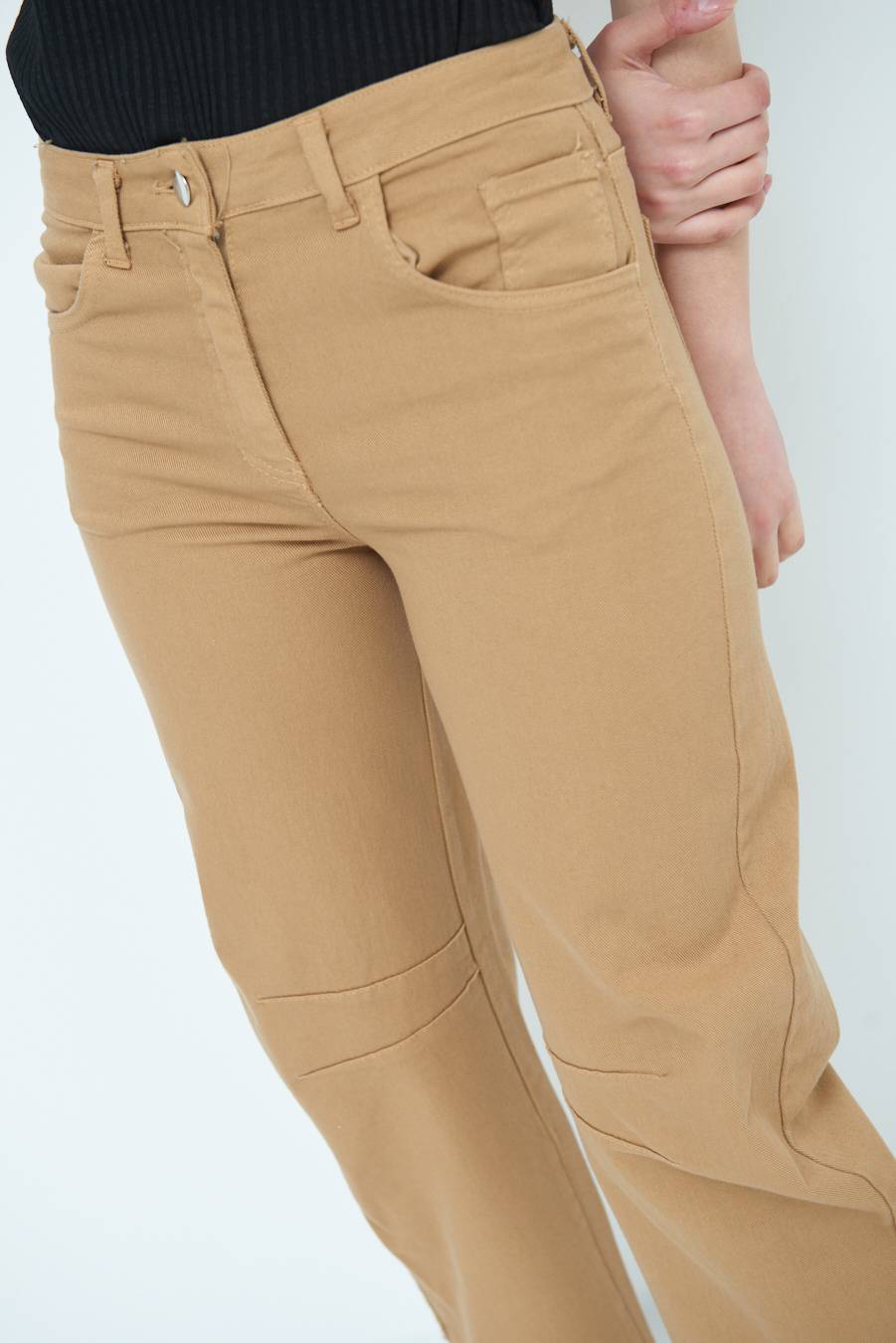 Kikisix PANTALONE LINEA UOVO CAMMELLO In Vendita