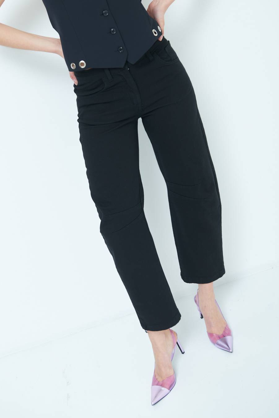 Kikisix PANTALONE LINEA UOVO NERO Saldi