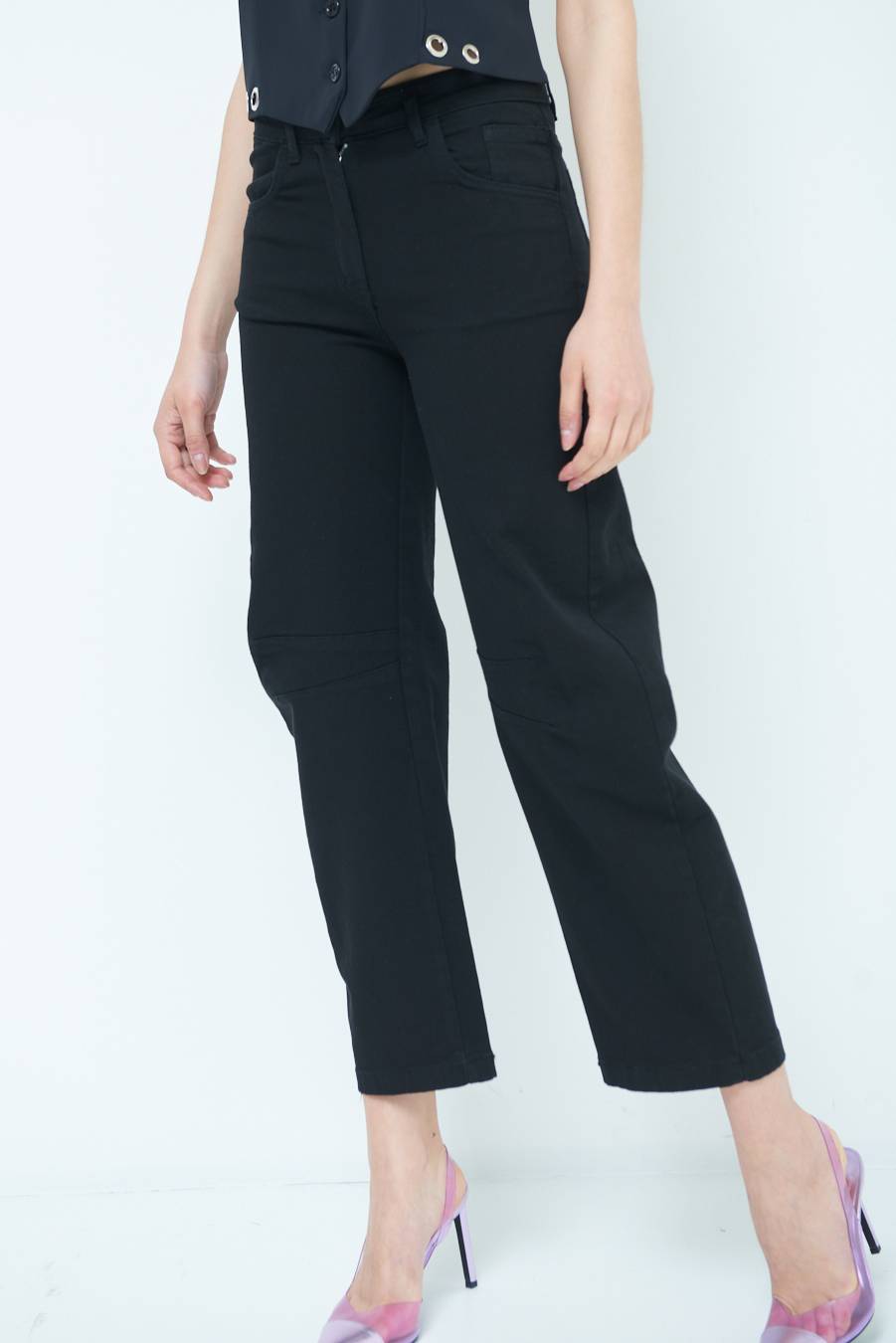 Kikisix PANTALONE LINEA UOVO NERO Saldi