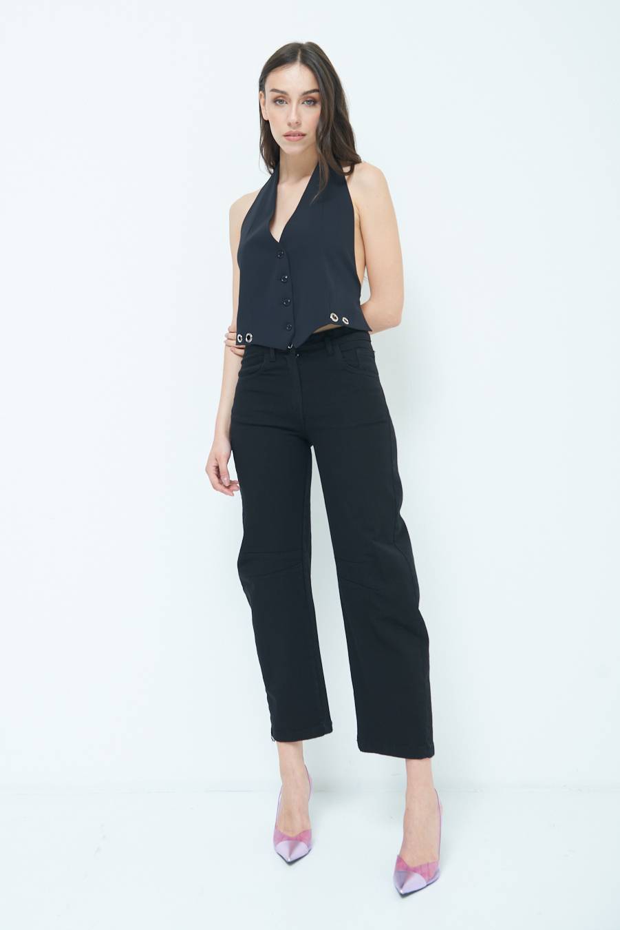 Kikisix PANTALONE LINEA UOVO NERO Saldi