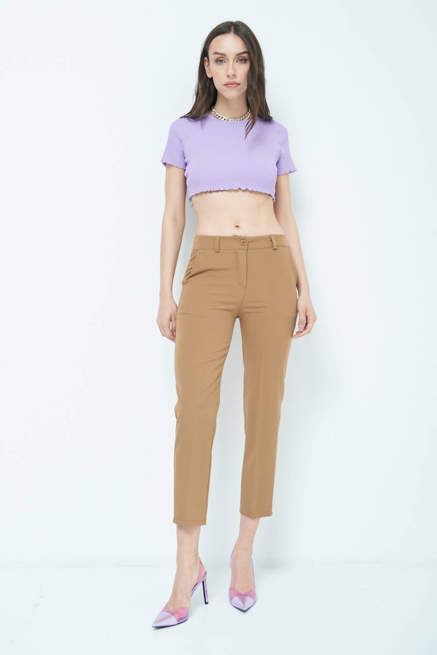 Kikisix PANTALONE SIGARETTA FANGO Offerte