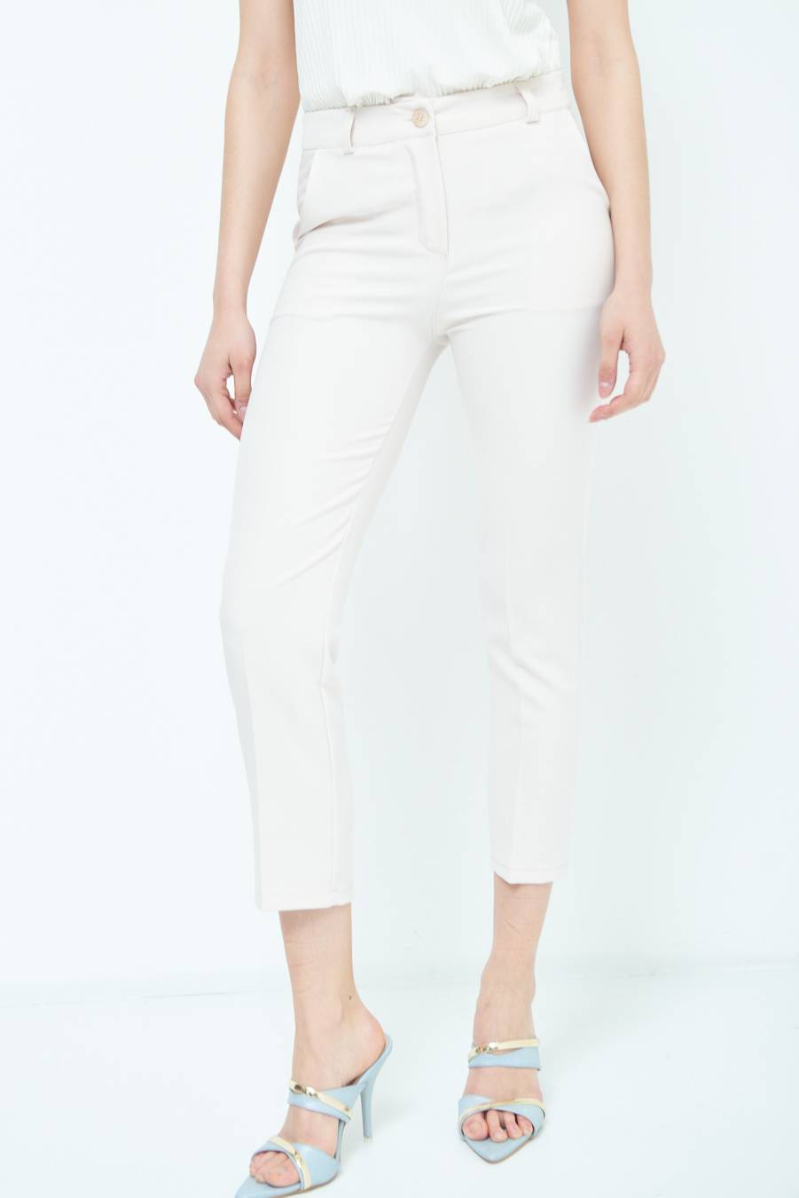 Kikisix PANTALONE SIGARETTA BEIGE Vendita Calda