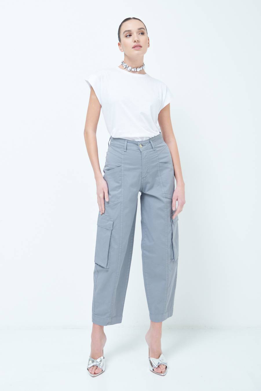 Kikisix PANTALONE TASCONI GRIGIO In Saldo