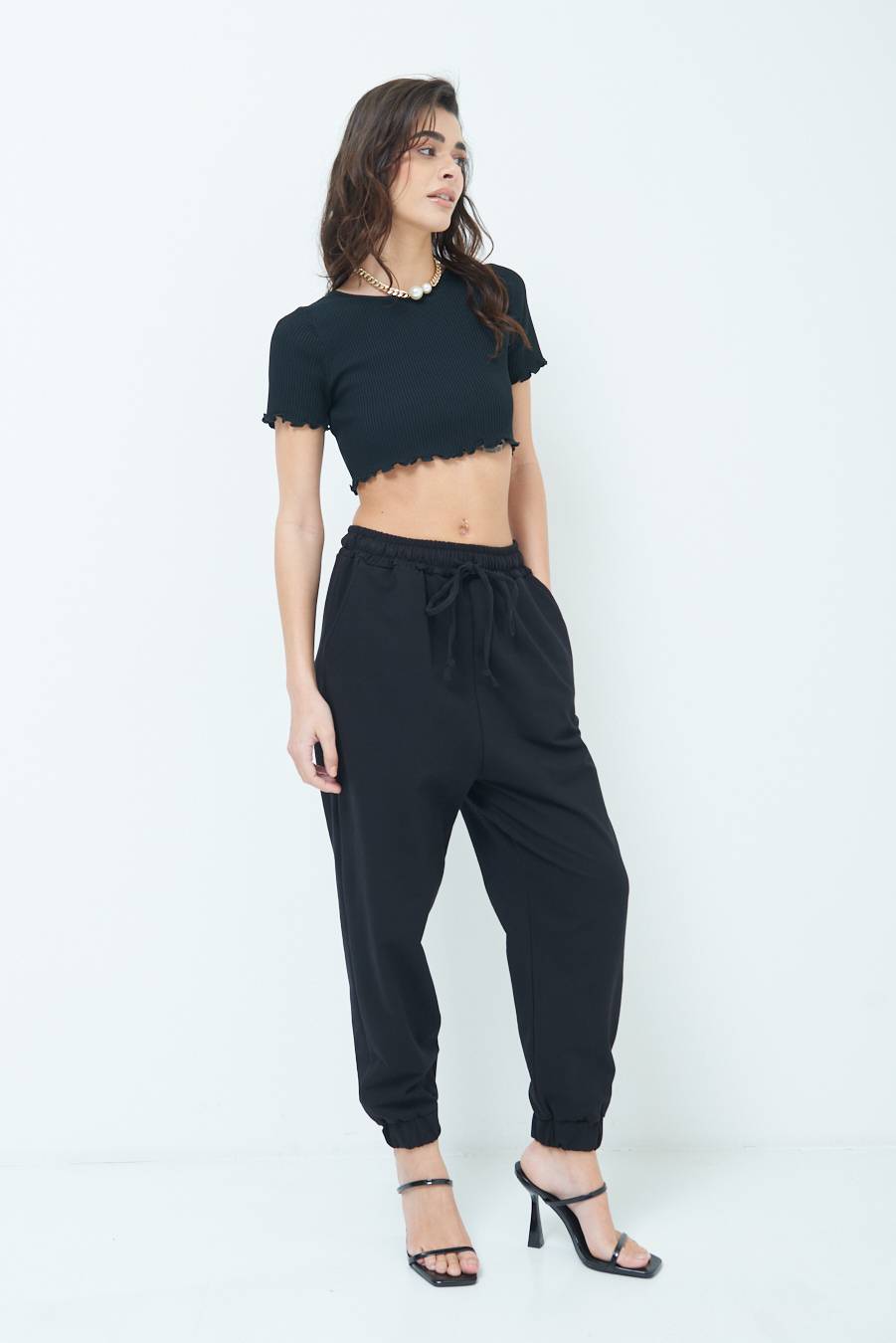 Kikisix PANTALONE TUTA NERO Offerta speciale