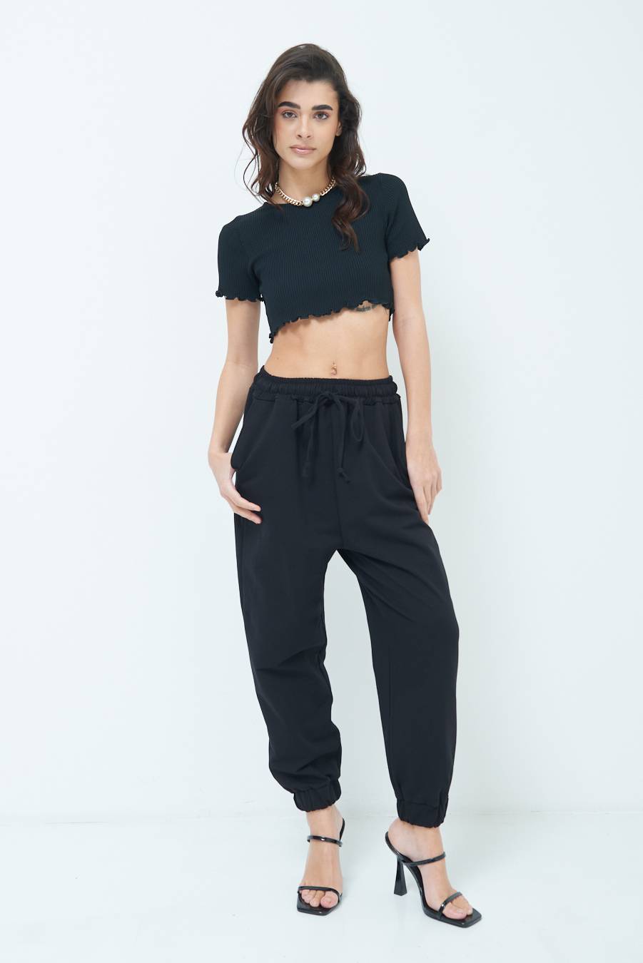 Kikisix PANTALONE TUTA NERO Offerta speciale