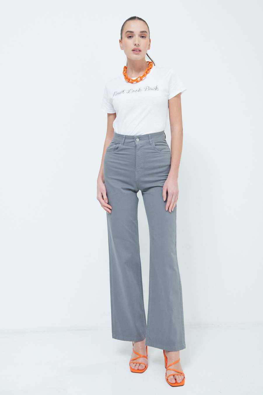 Kikisix PANTALONE PALAZZO GRIGIO Flash Sale