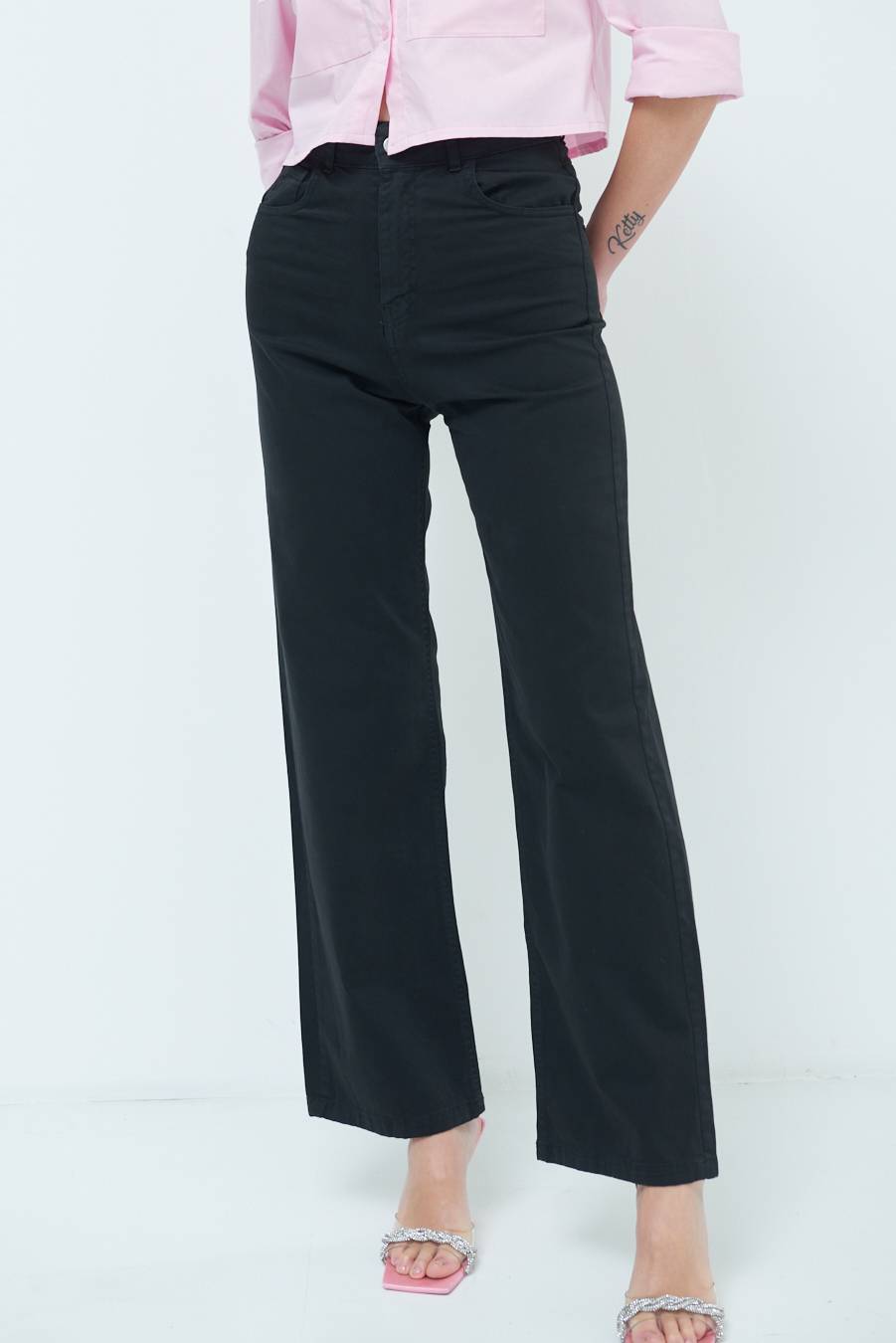 Kikisix PANTALONE PALAZZO NERO Fornitura limitata