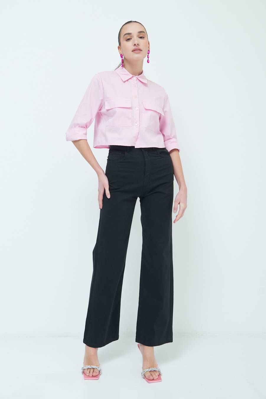 Kikisix PANTALONE PALAZZO NERO Fornitura limitata