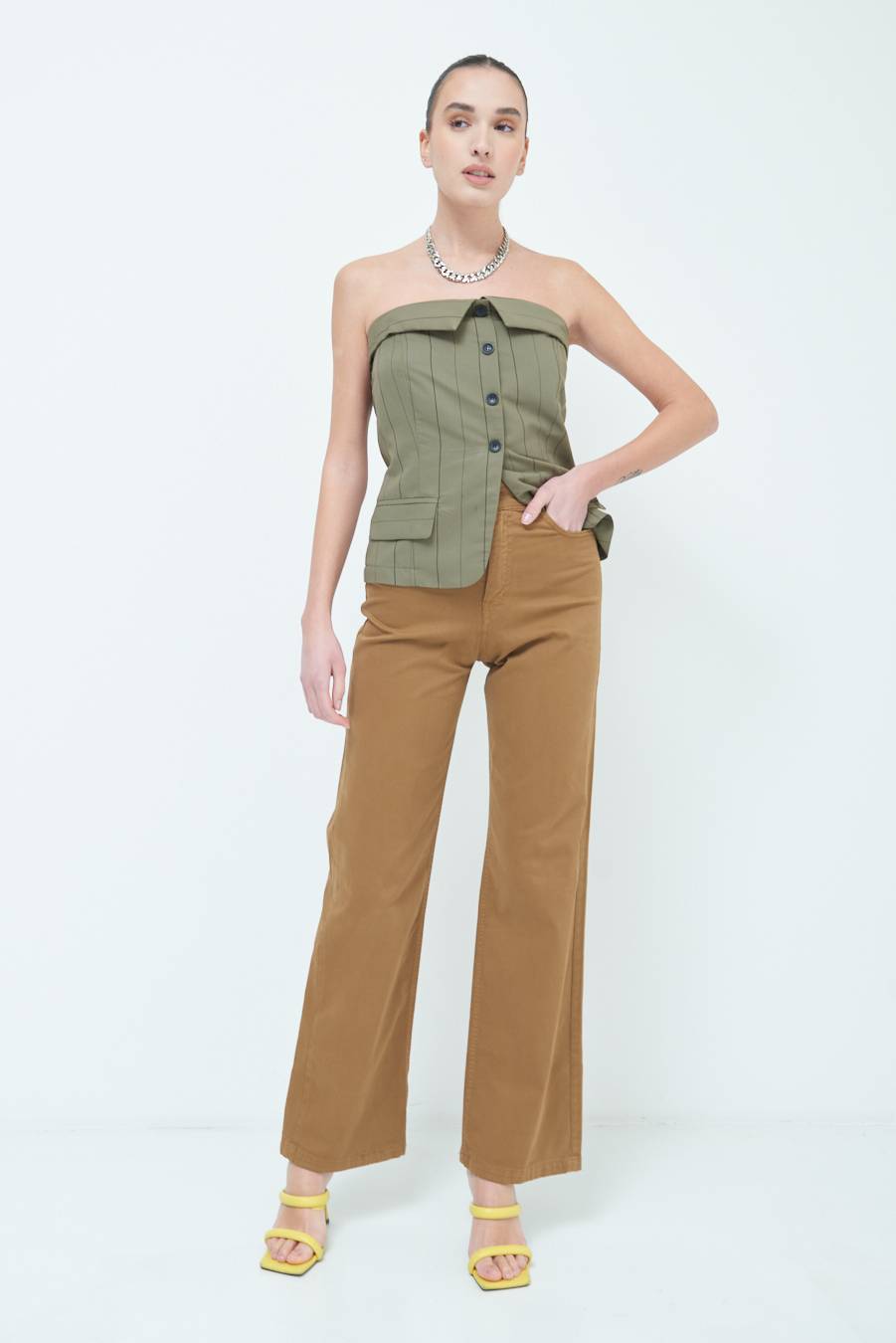 Kikisix PANTALONE PALAZZO BEIGE Shopping online