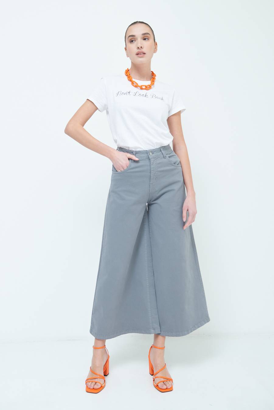 Kikisix PANTALONE/GONNA GABARDINA GRIGIO Offerta esclusiva