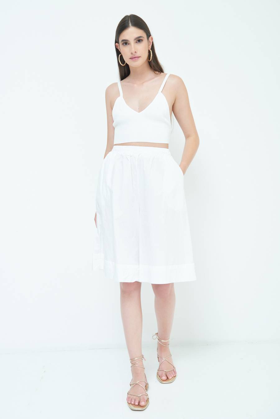 Kikisix PANTALONE CROP CON RISVOLTO BURRO Offerta Anniversario