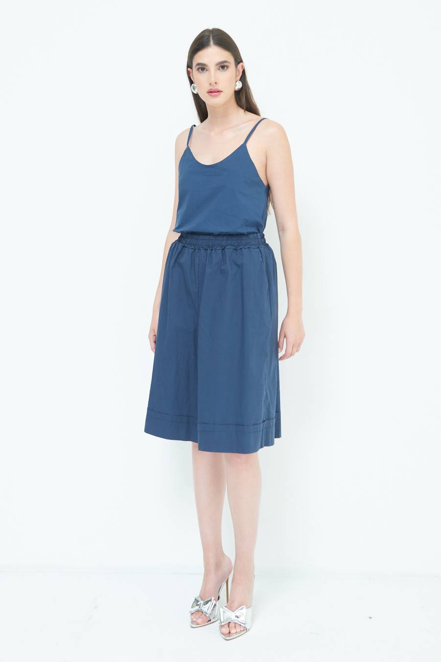 Kikisix PANTALONE CROP CON RISVOLTO BLU Smaltimento dello stoccaggio