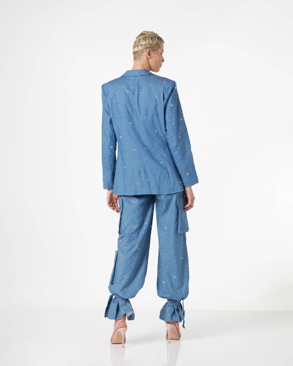 Le Twins Como Chambray Strass Celeste Qualità