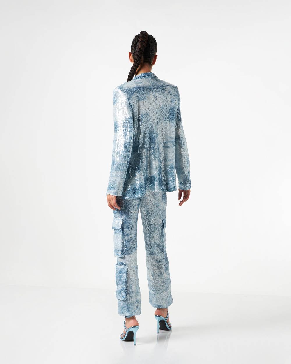 Le Twins Como Paillettes Jeans Celeste Pezzi Unici