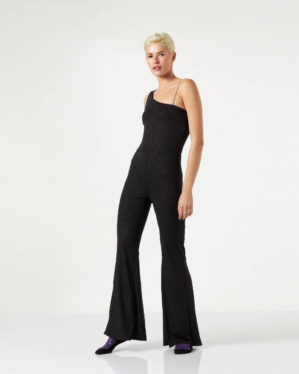 Le Twins Fabiana Jersey Lurex Nero Sconto