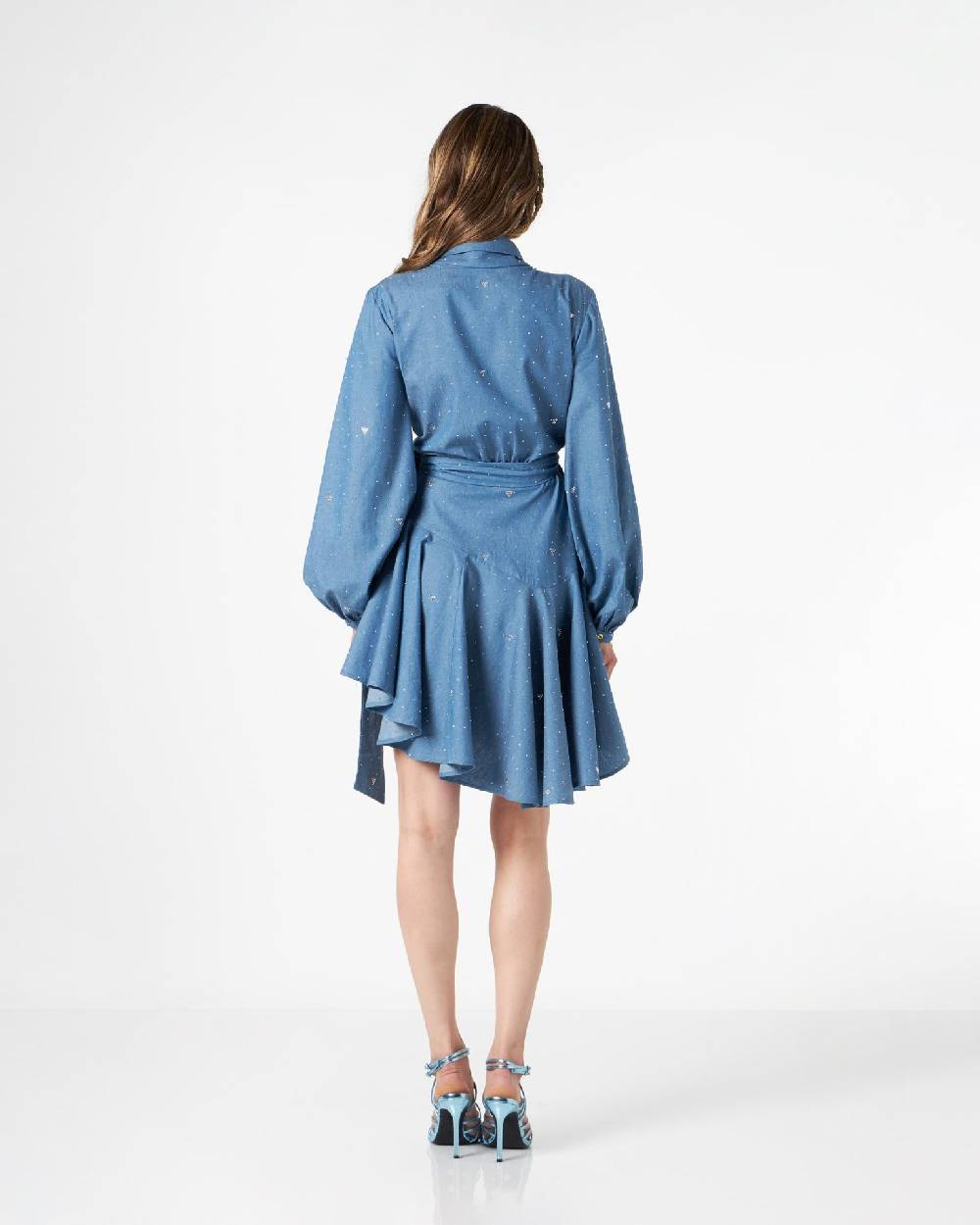 Le Twins Lucrezia Chambray Jeans Celeste con Strass Shopping Online