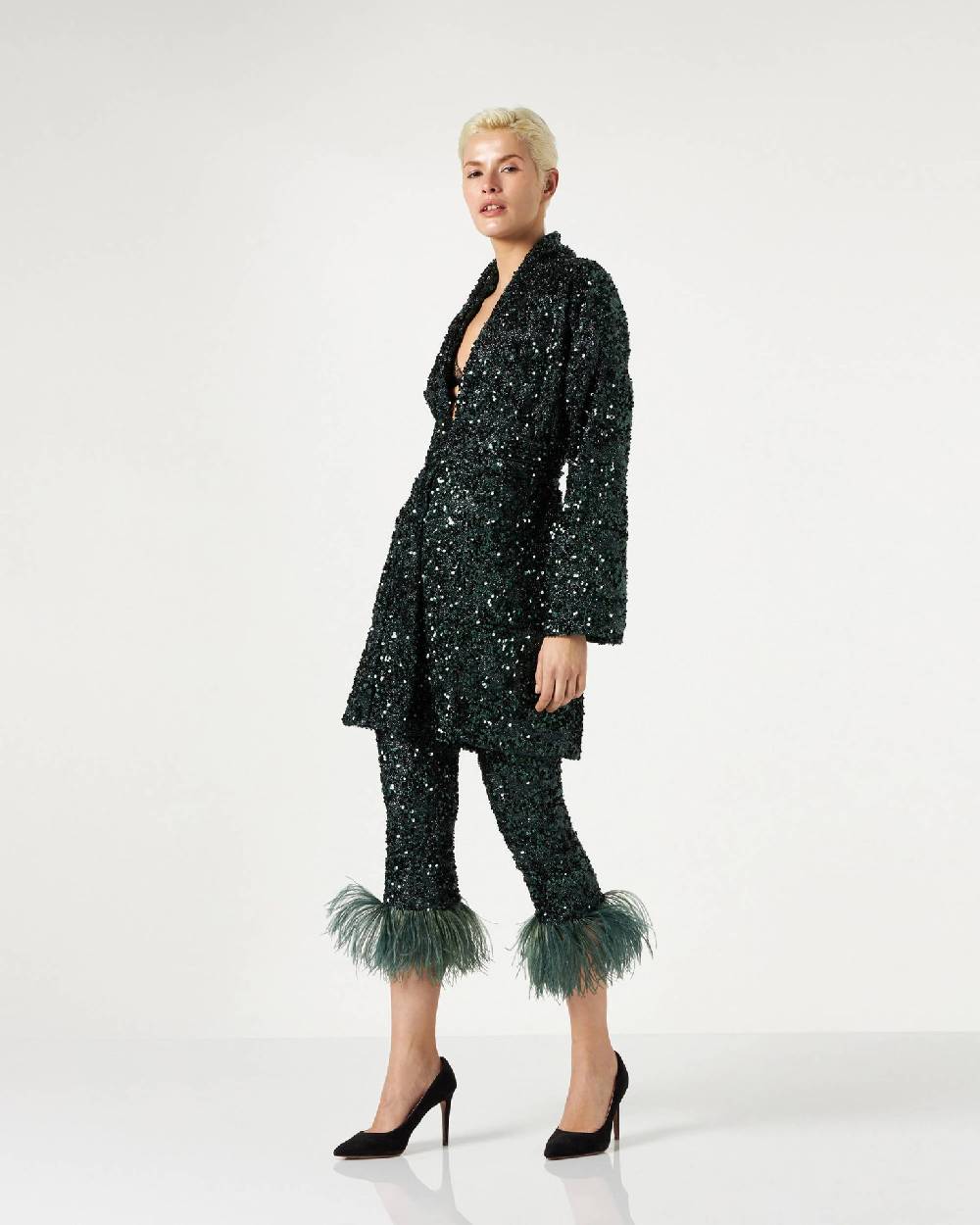 Le Twins Emma Paillettes Lurex Verde Affare Del Giorno