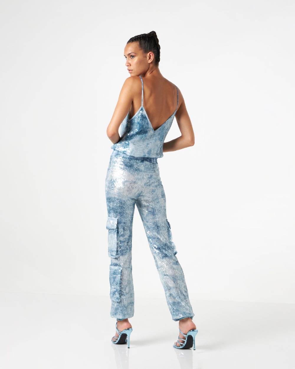 Le Twins Roby Paillettes Jeans Celeste Only for today