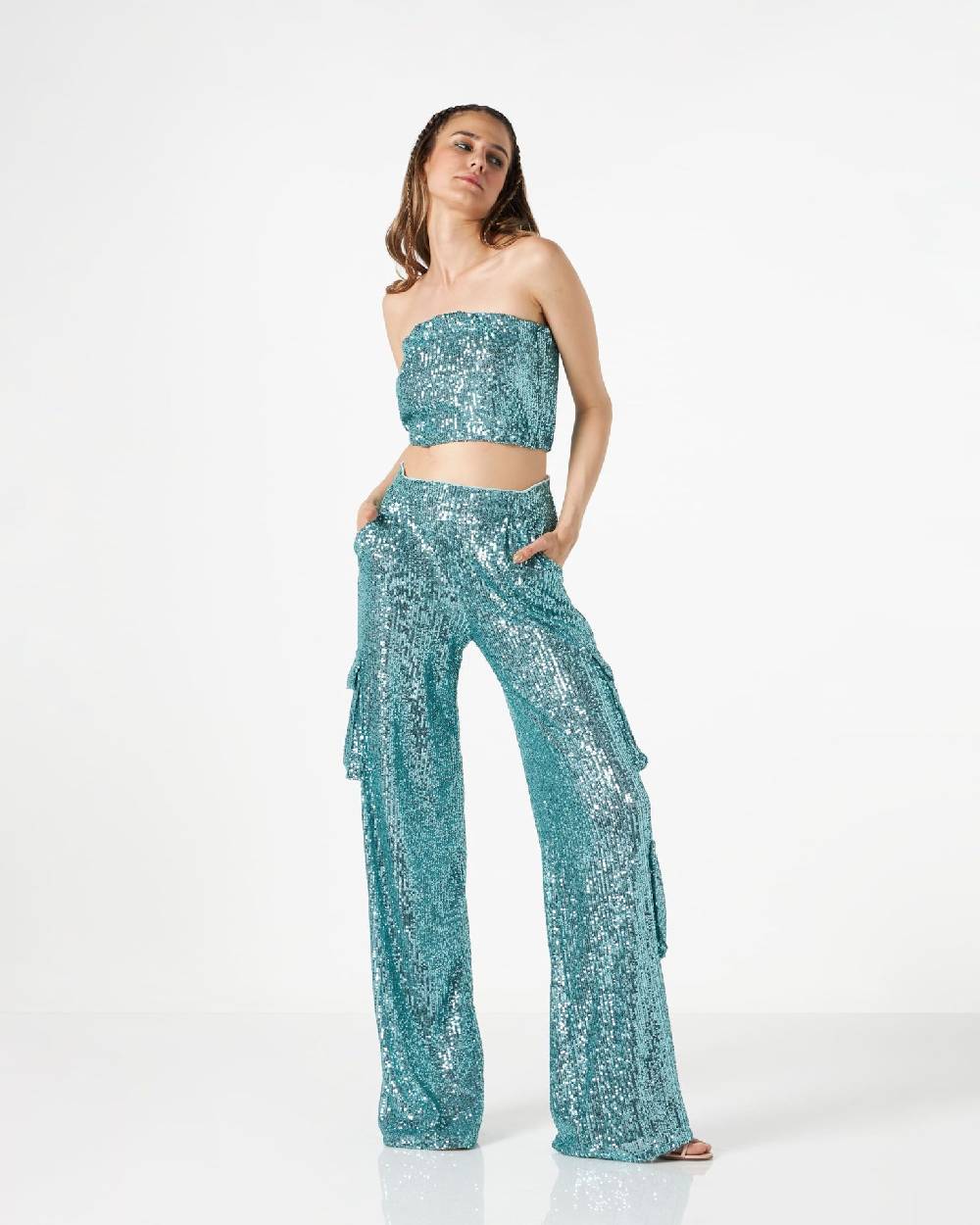 Le Twins Ludo Paillettes Turchese Moda