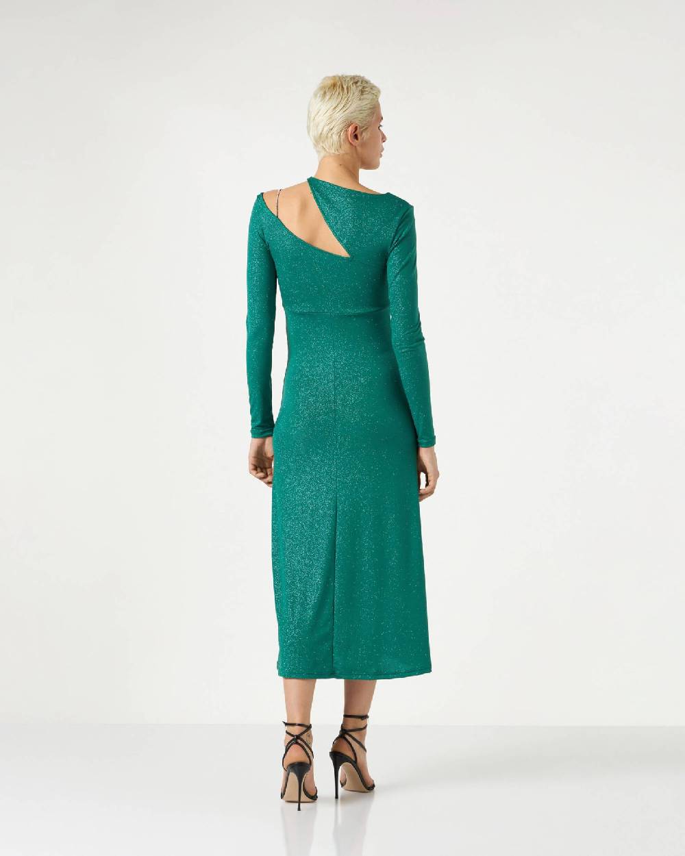 Le Twins Catia Jersey Lurex Verde Negozi Online