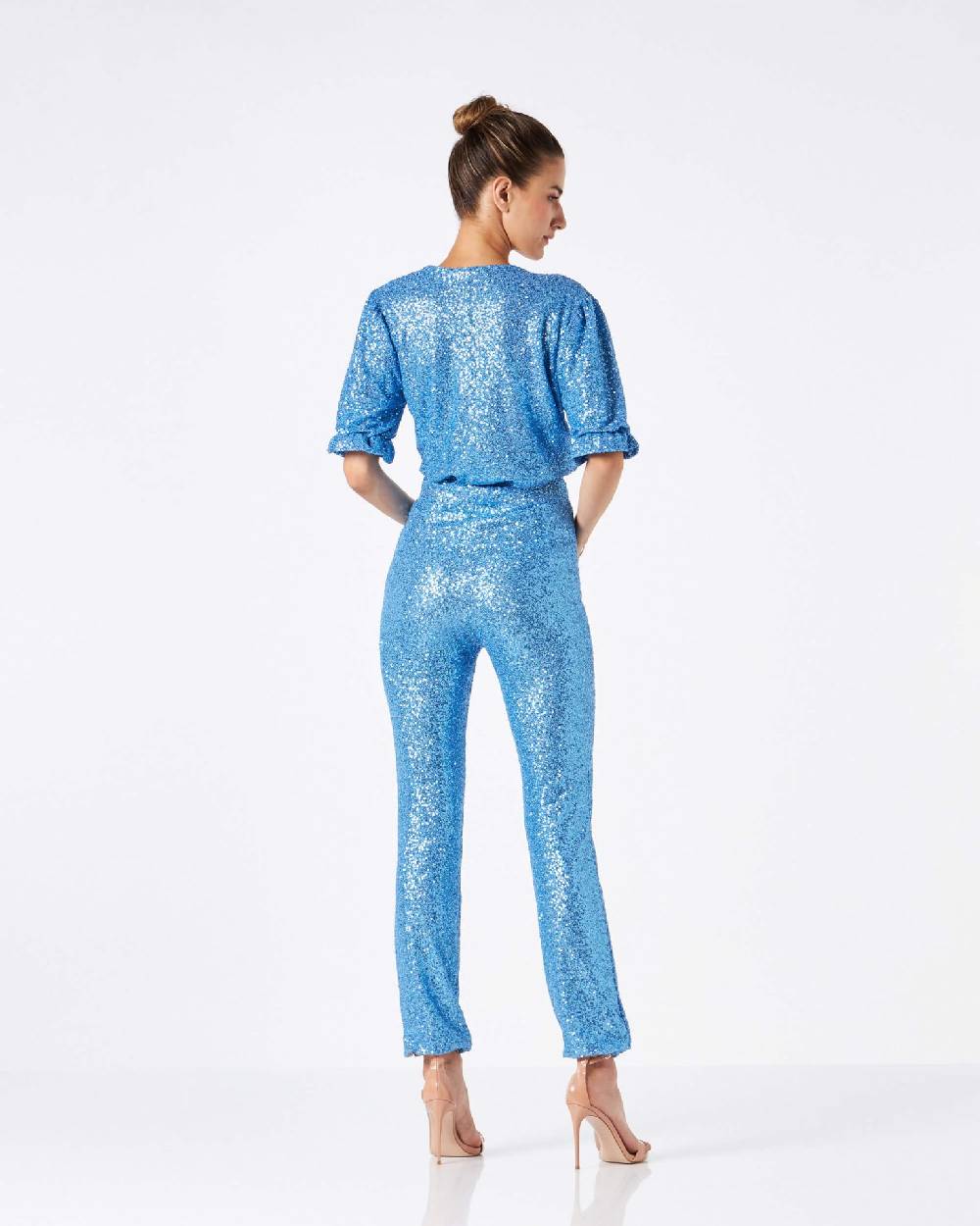 Le Twins Matilde Incrocio Paillettes Celeste Outlet