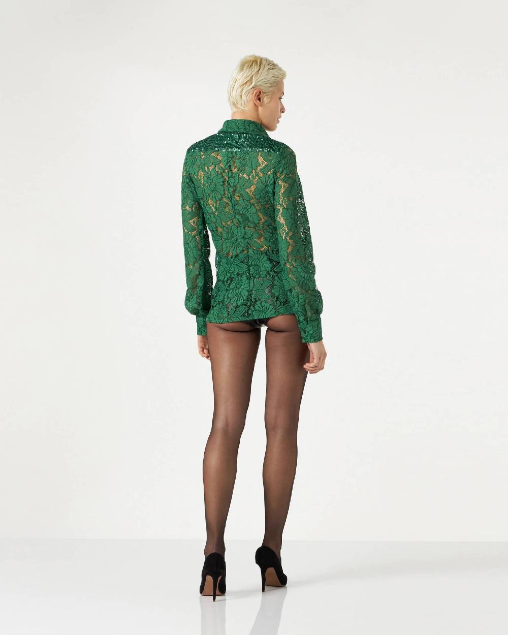 Le Twins Marsala Pizzo e Paillettes Verde Qualità