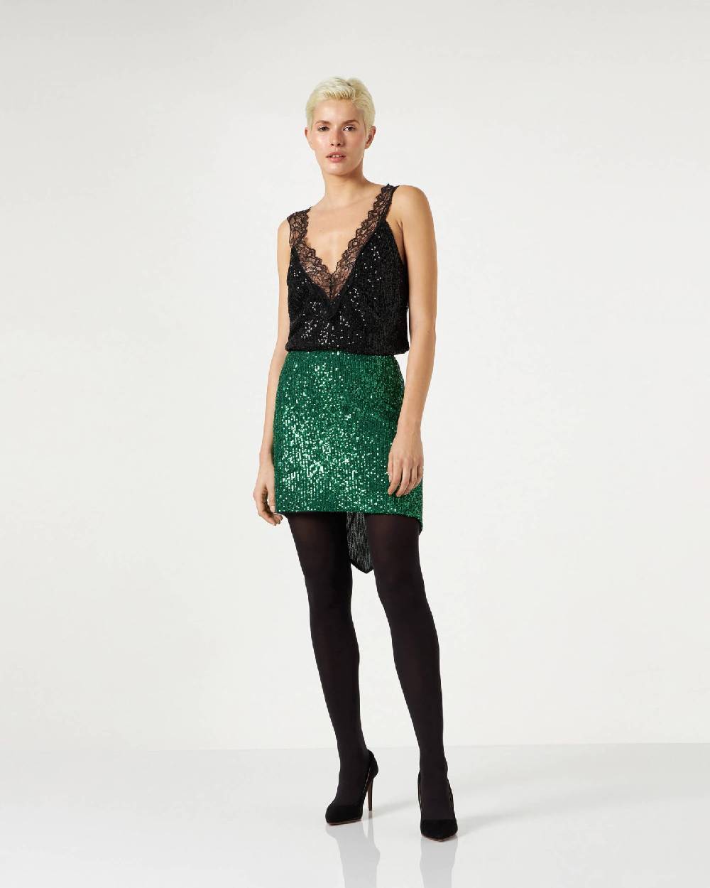 Le Twins Asti Paillettes Verde In Vendita