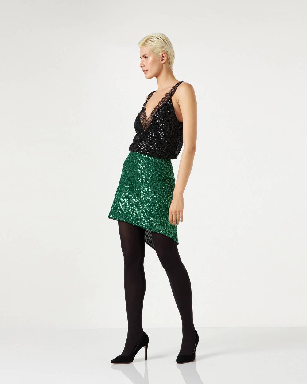 Le Twins Asti Paillettes Verde In Vendita