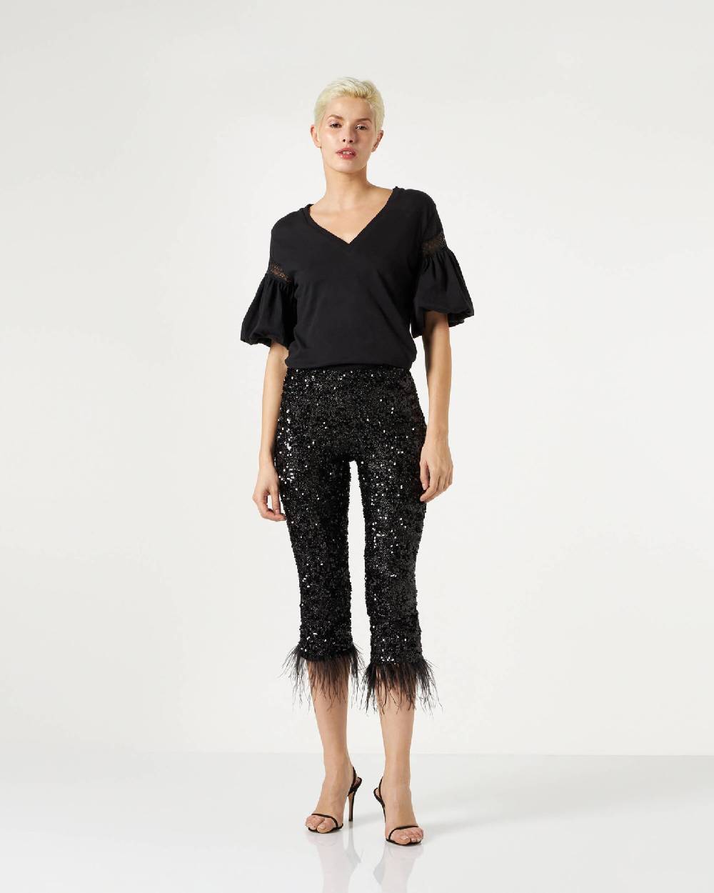 Le Twins Savy Paillettes Lurex Nero Offerte