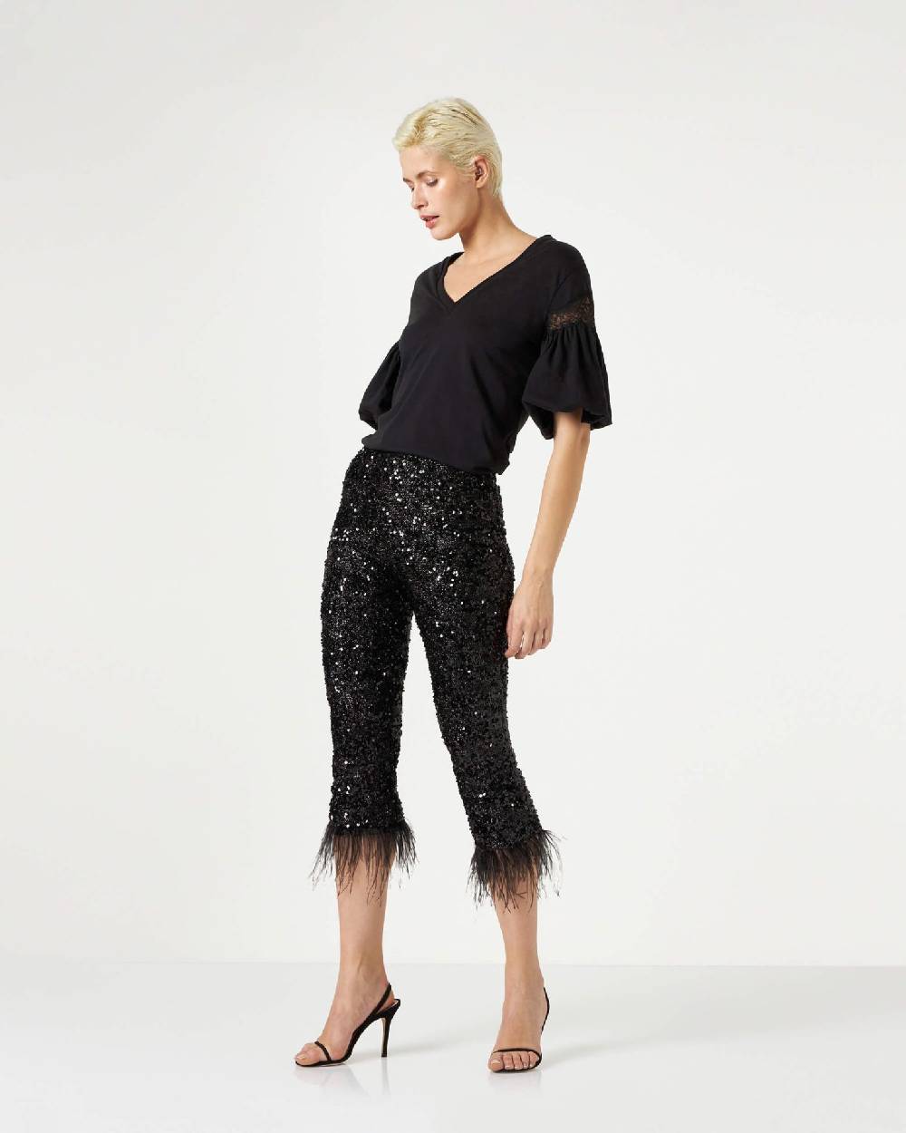 Le Twins Savy Paillettes Lurex Nero Offerte