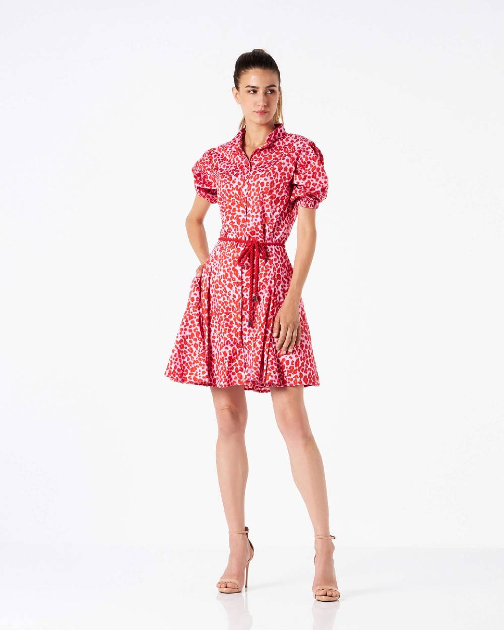 Le Twins Sofy Animalier Rosso con Cintura Sottocosto