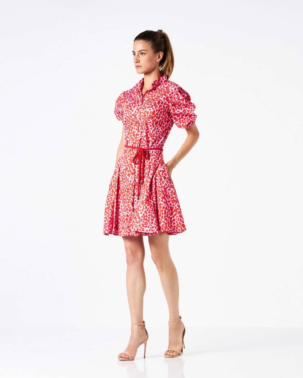 Le Twins Sofy Animalier Rosso con Cintura Sottocosto