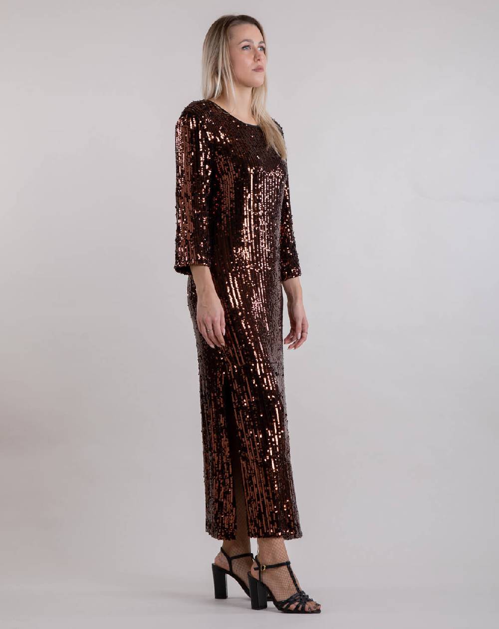 Le Twins Abito Michela – Paillettes Bronzo Spedizione Gratuita