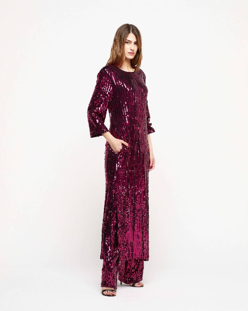 Le Twins Abito Michela – Paillettes Fuscia Nuovo
