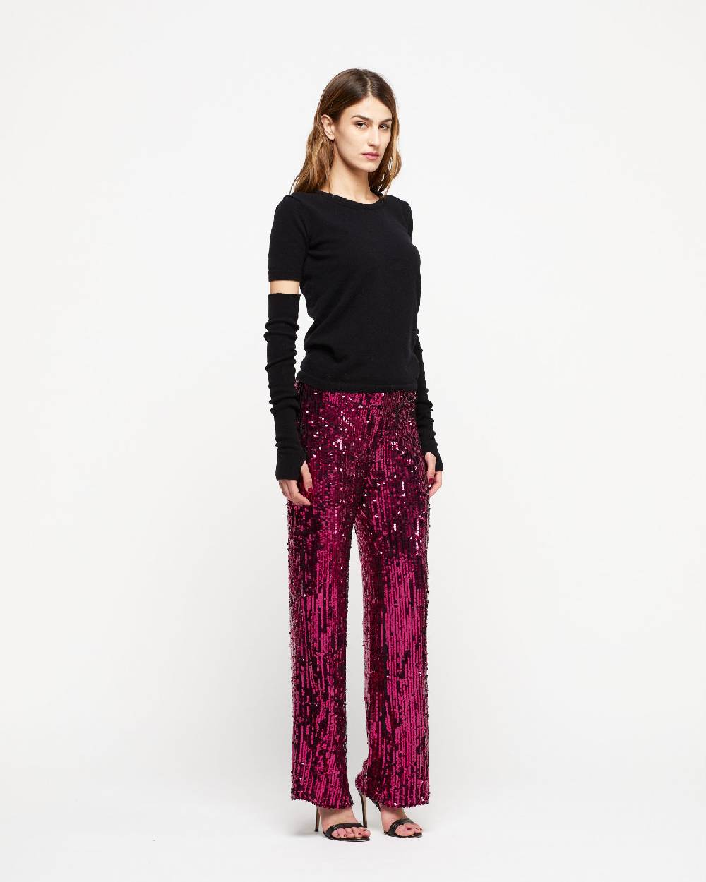 Le Twins Pantalone Raffy- Paillettes Fucsia Italy