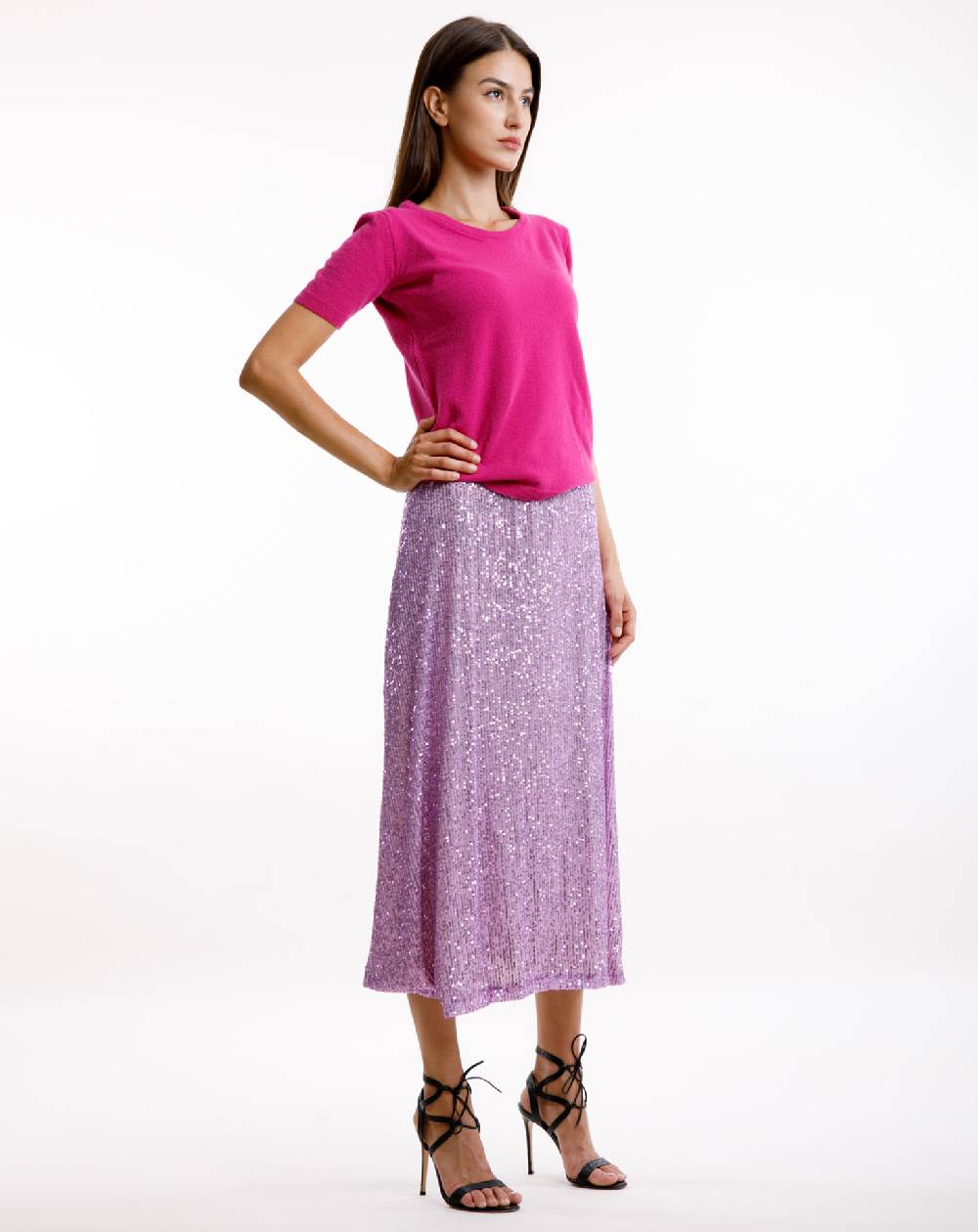 Le Twins Gonna Paillettes Mara – Lilla In Vendita